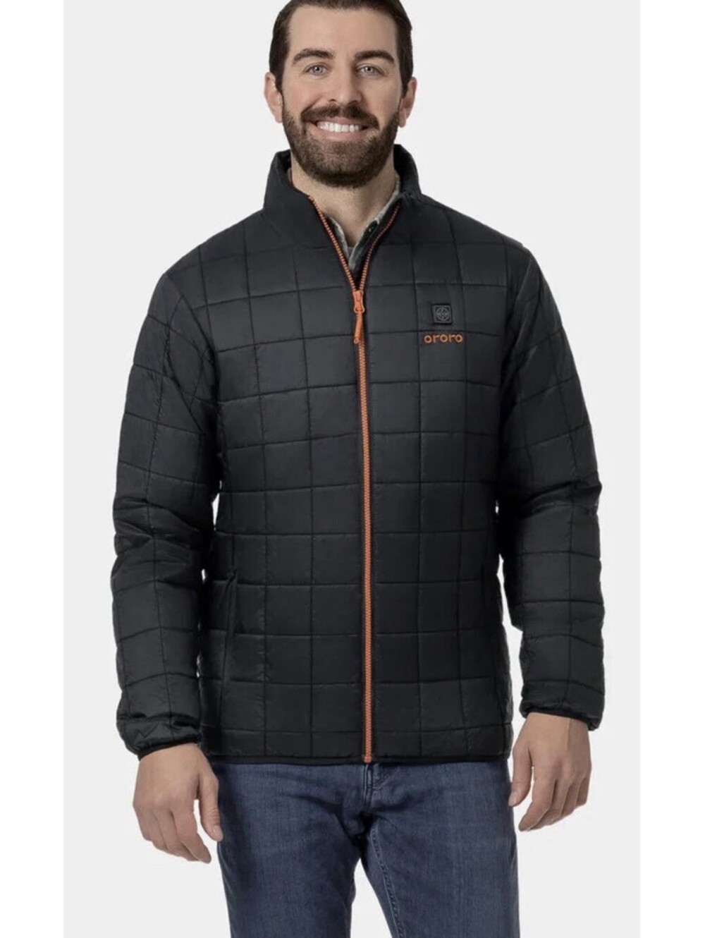 Ororo Prism 4-Zone Heated Quilted Jacket W/Bag Battery Men’s Size L Black NWT